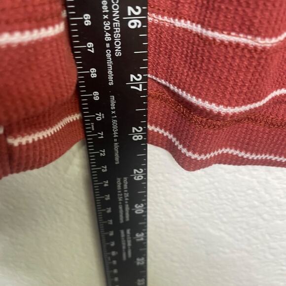 White Birch Womens Top Size M Burnt Orange Striped V-Neck Long Sleeve - Picture 5 of 16